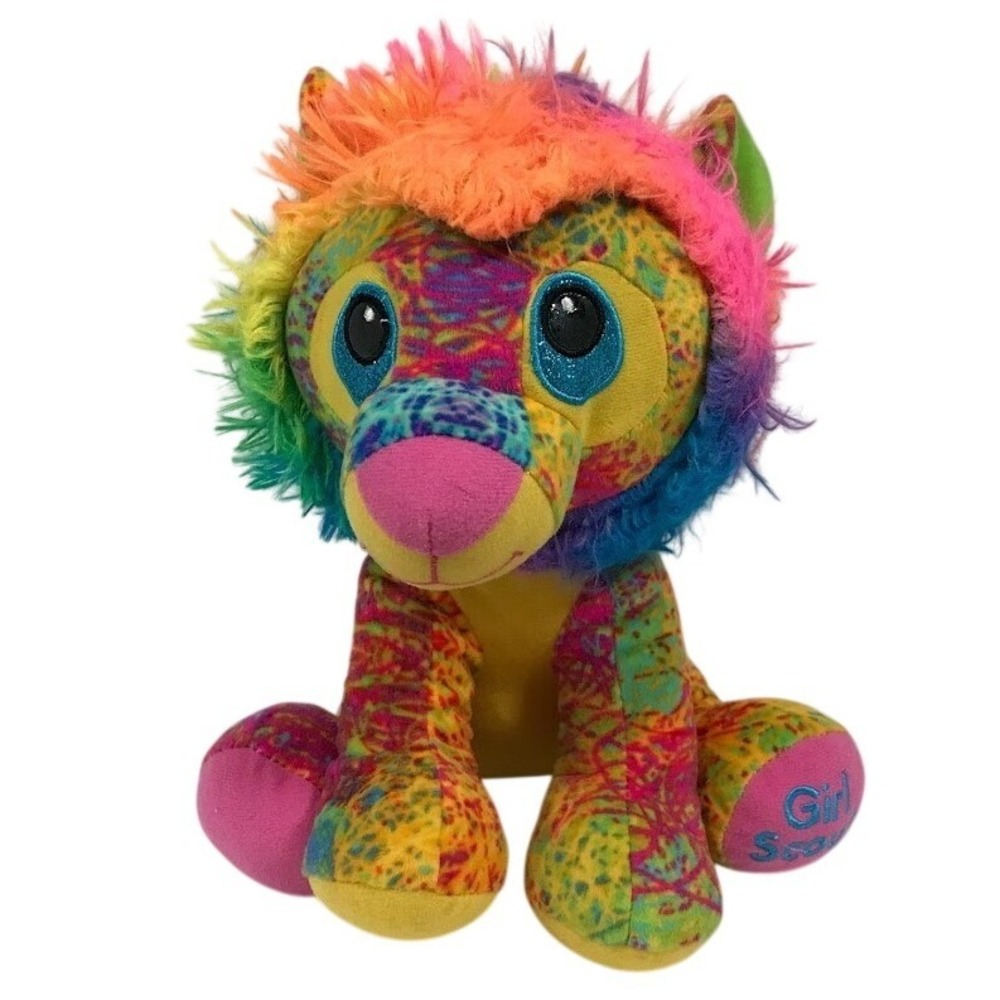 Girl Scouts 10 Inch Yellow Lion Plush Rainbow Mane Stuffed Animal 75120